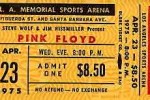 Pink Floyd Ticket 23.4.1975 Los Angeles