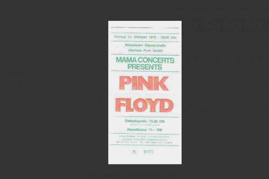 1973 Pink Floyd München Ticket