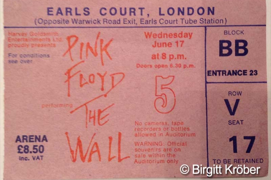 1981 Pink Floyd London Ticket