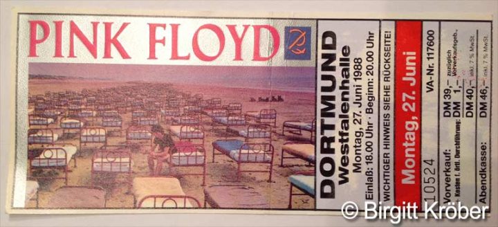 27.6.1988 Pink Floyd Dortmund Ticket