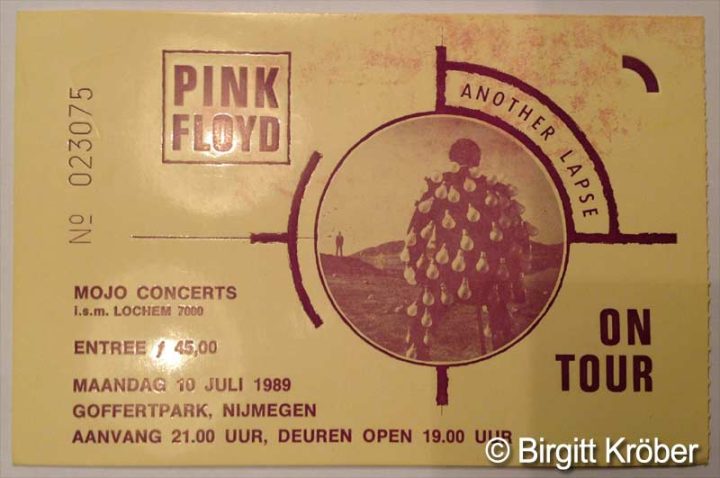 10.7.1989 Pink Floyd Nijmegen Ticket