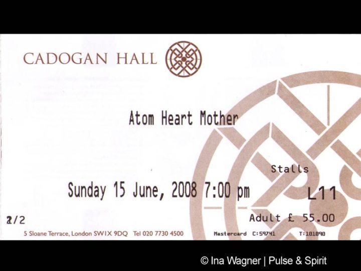 David Gilmour 15.6.2008 London Cadogan Hall, Ticket David Gilmour 15.6.2008 London Cadogan Hall
