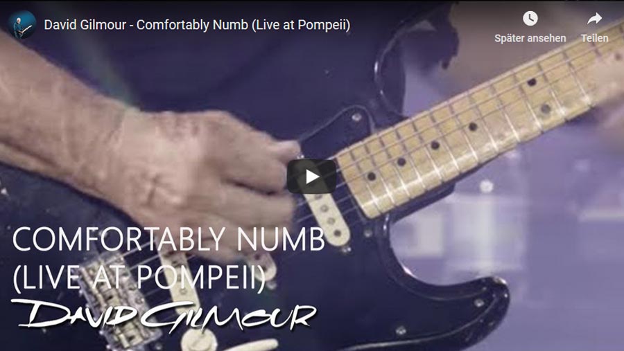 David Gilmour Comfortably Numb YouTube