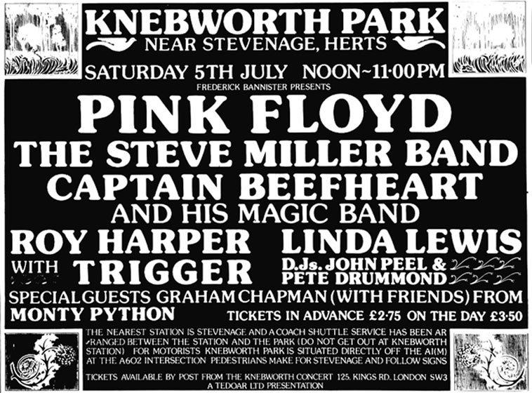 1975 Pink Floyd Knebworth (Poster)
