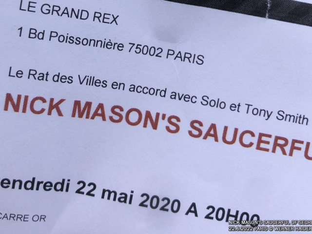 Nick Mason Paris, Grand Rex 2022 Ticket