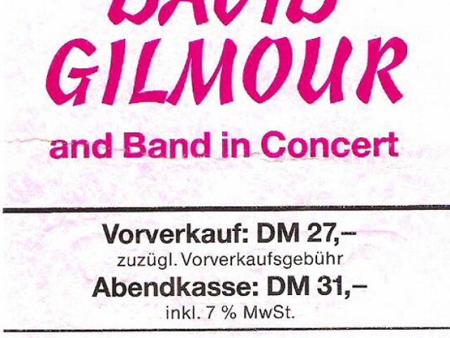David Gilmour 1984 München
