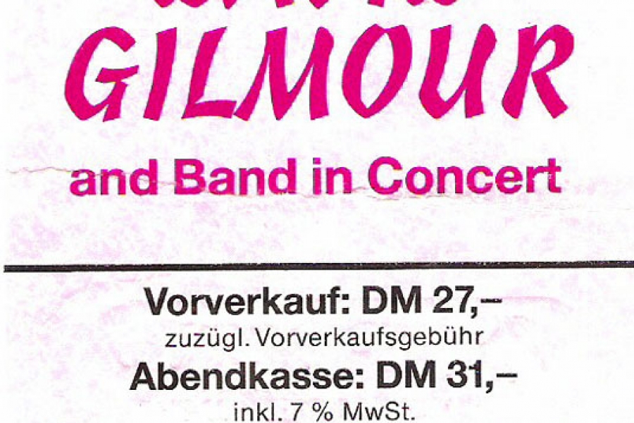 David Gilmour 1984 München Ticket