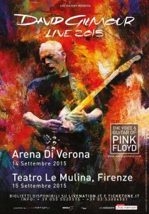 David Gilmour 2015 Verona, Florenz, Poster