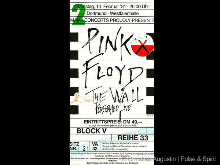 Pink Floyd 14.2.1981 Dortmund, Ticket