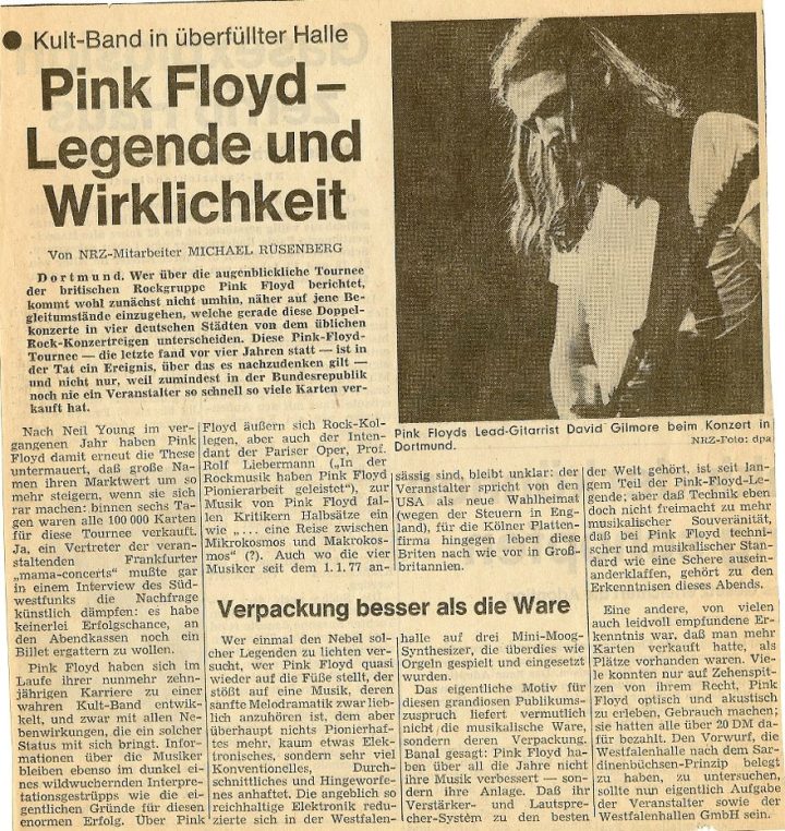 Pink Floyd 23.1.1977 Dortmund