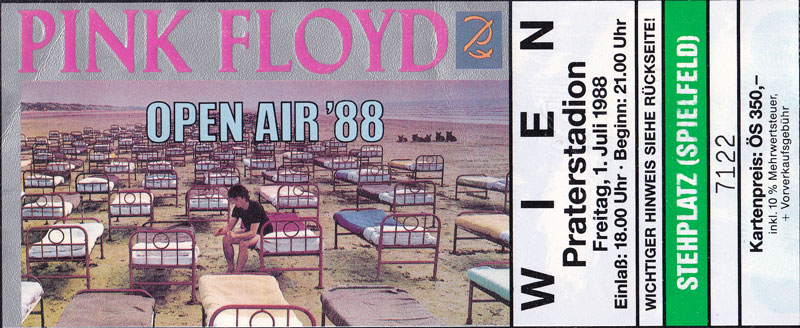 Pink Floyd 1.7.1988 Wien Ticket