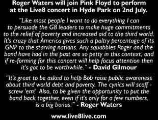 Pink Floyd - Webseite Live 8